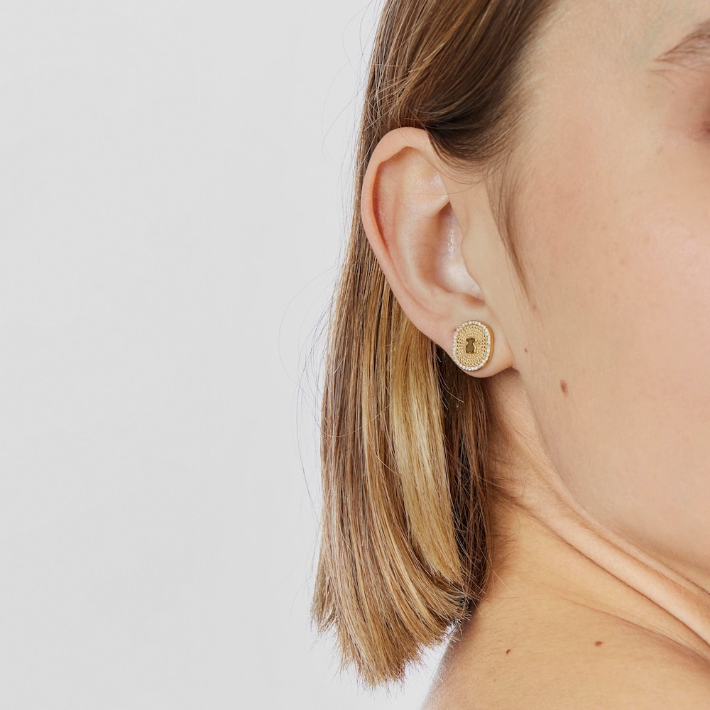 Pendientes de oro con diamantes 0,19 ct Oursin image number 7